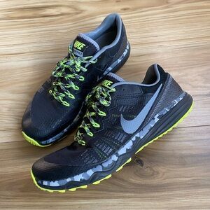 Nike Dual Fusion Black and Neon Yellow Running Sneakers Men’s size 9